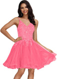 Tulle Homecoming Dresses Teens Lace Beaded Party Dress Juniors Short Prom Dresses