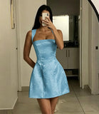 Kingbridal Jacquard Satin Homecoming Dresses for Teens 2026 A-Line Short Prom Cocktail Dress