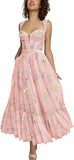 Vestidos de tul con bordado floral para mujer 2024, vestidos formales de fiesta de noche 