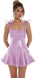 Sparkly Sequin Homecoming Dresses for Teens 2027 Spaghetti Strap Short Prom Dress with Bow Glitter Tulle Cocktail Party Gown