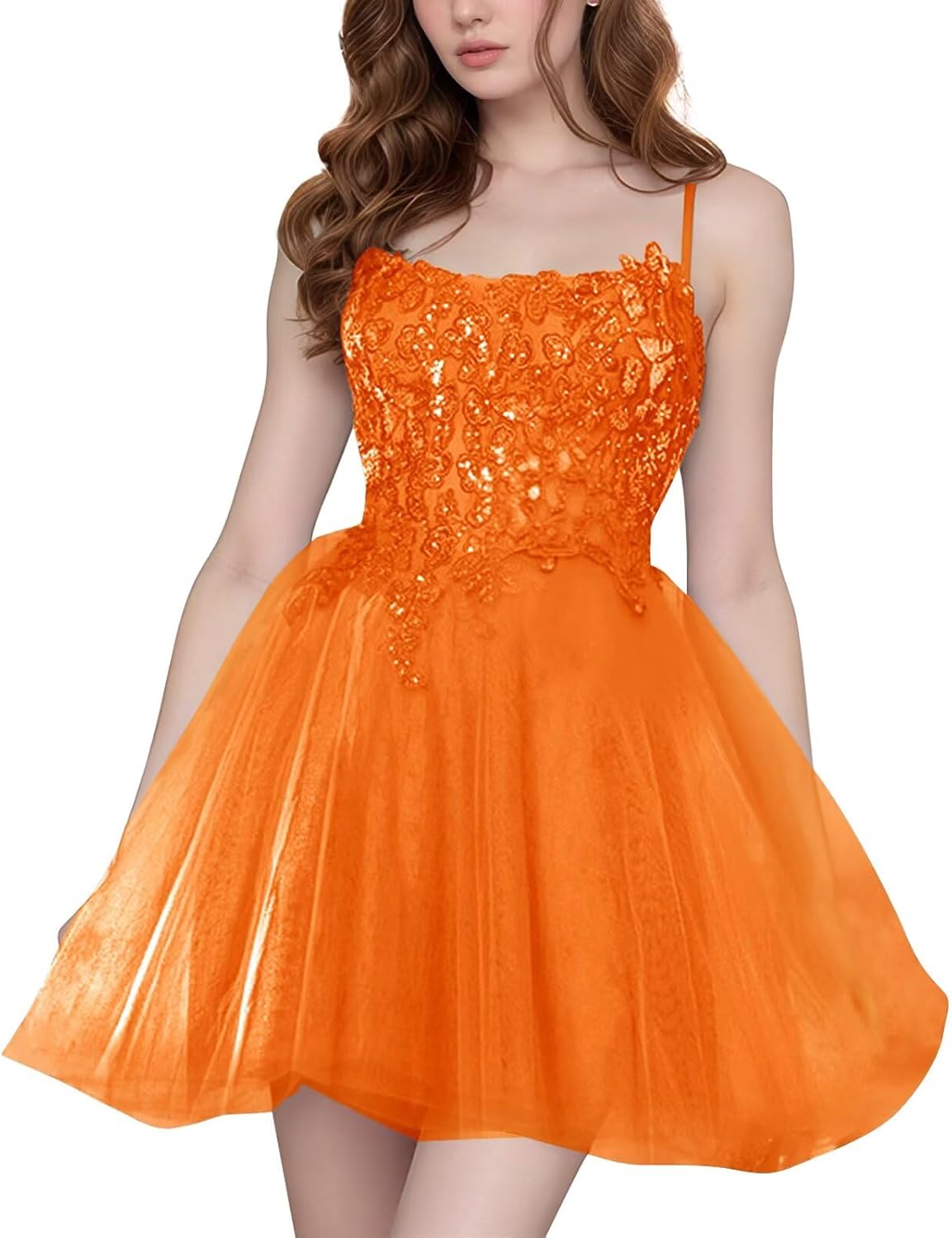 Tulle Homecoming Dresses Short Wedding Dresses 2027 Spaghetti Strap Prom Dress A Line Lace Applique Formal Party Gown