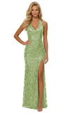 Women's Sequin Halter Prom Dresses with Split Long Mermaid Ruched Formal Evening Gowns 2026