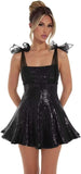 Sparkly Sequin Homecoming Dresses for Teens 2027 Spaghetti Strap Short Prom Dress with Bow Glitter Tulle Cocktail Party Gown