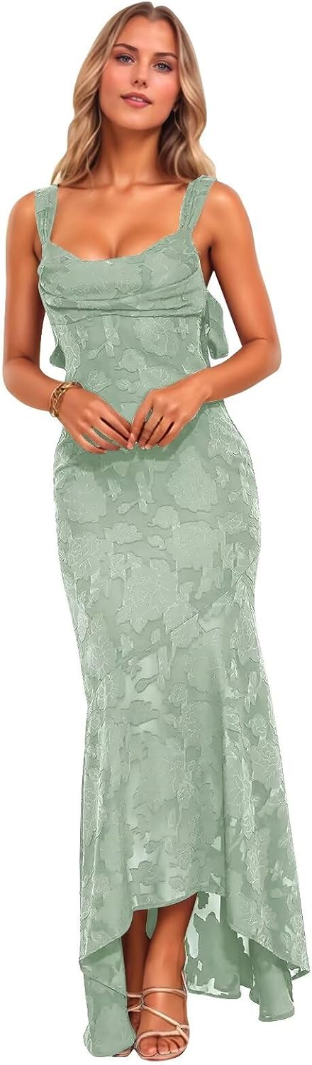 Jacquard Laces Prom Dress for Women Bridesmaid Dresses Bow Strapless Long Formal Wedding Party Gown