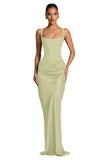 Mermaid Satin Prom Dresses for Women 2026 Spaghetti Strap Formal Dress Ruched Corset Evening Party Gowns