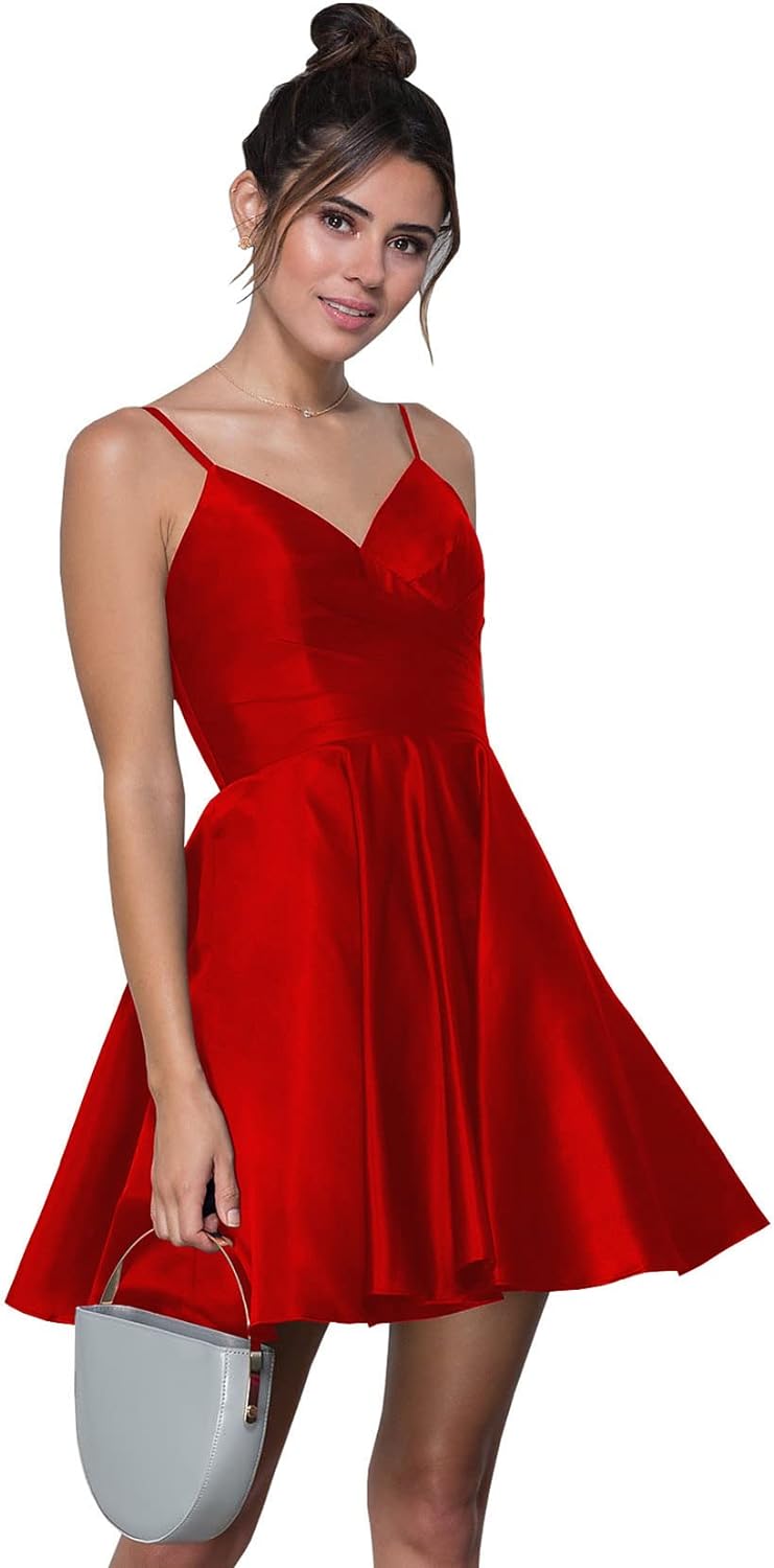 red homecoming dress with pockets Red Cocktail Dresses,Modest Homecoming Dresses,Cocktail Dress with Pockets,CD00020, US14W / SkyBlue