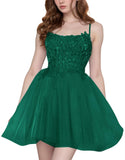 Tulle Homecoming Dresses Short Wedding Dresses 2026 Spaghetti Strap Prom Dress A Line Lace Applique Formal Party Gown