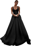 Spaghetti Straps Satin Wedding Dress for Bride 2027 A Line V Neck Bridal Gowns with Train
