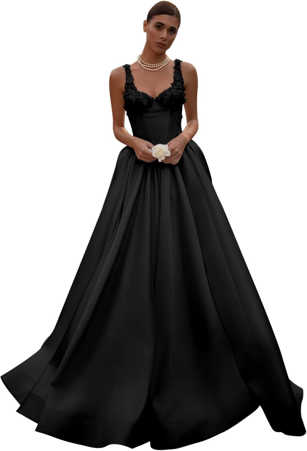 Spaghetti Straps Satin Wedding Dress for Bride 2027 A Line V Neck Bridal Gowns with Train