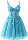 Lace Applique Tulle Homecoming Dresses for Teens Sparkly 3D Flower Short Prom Dress Sequin Quinceanera DAMA Dress
