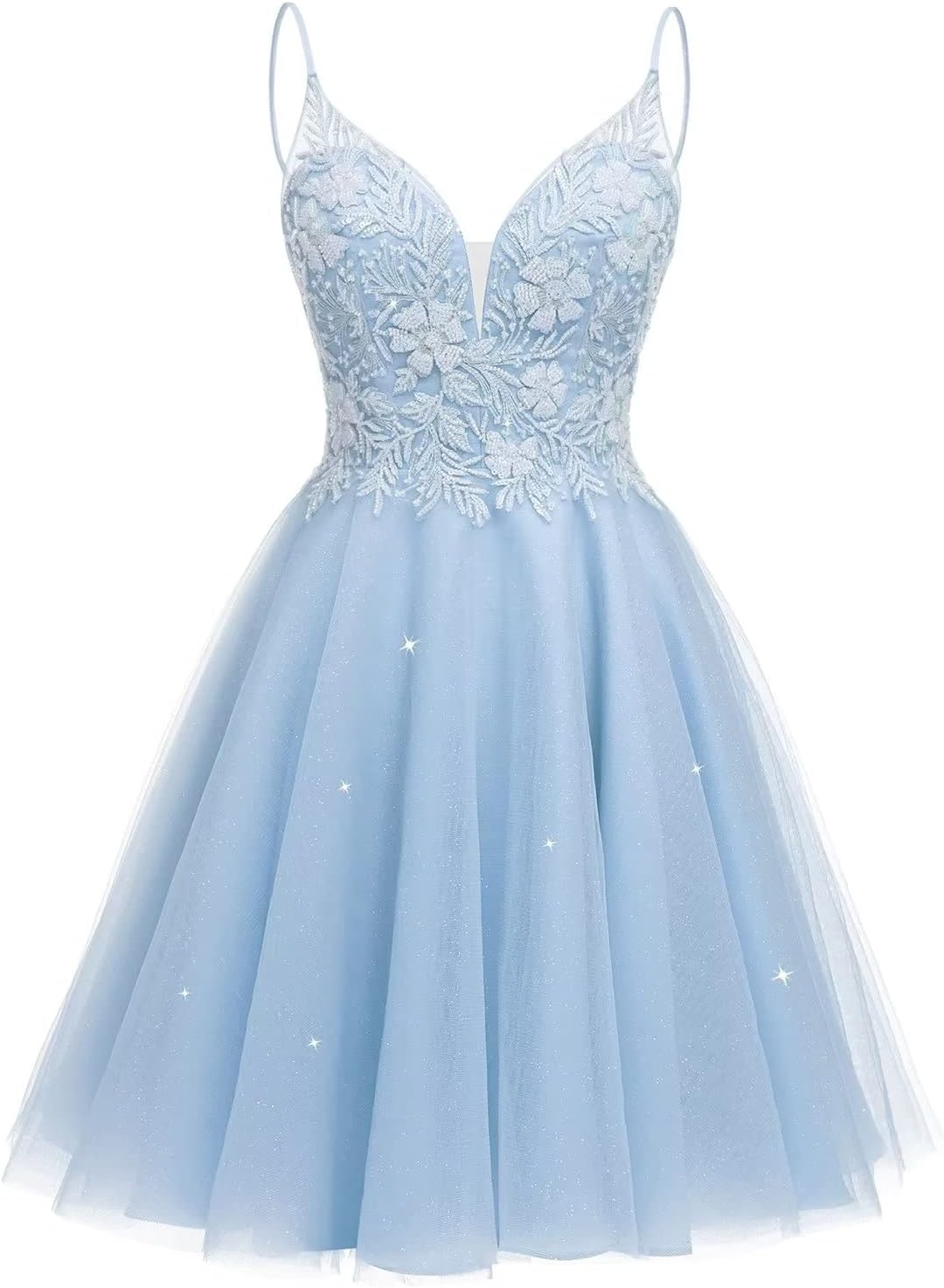 Sparkly Tulle Homecoming Dresses Short Lace Prom Dresses for Teens Mini Cocktail Dress