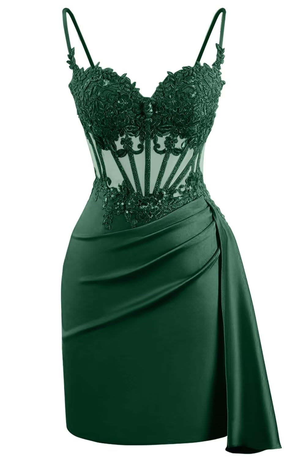 Lace Satin Homecoming Dresses for Teens 2027 Short Prom Dress Spaghetti Straps Corset Cocktail Formal Evening Gowns