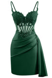 Lace Satin Homecoming Dresses for Teens 2027 Short Prom Dress Spaghetti Straps Corset Cocktail Formal Evening Gowns