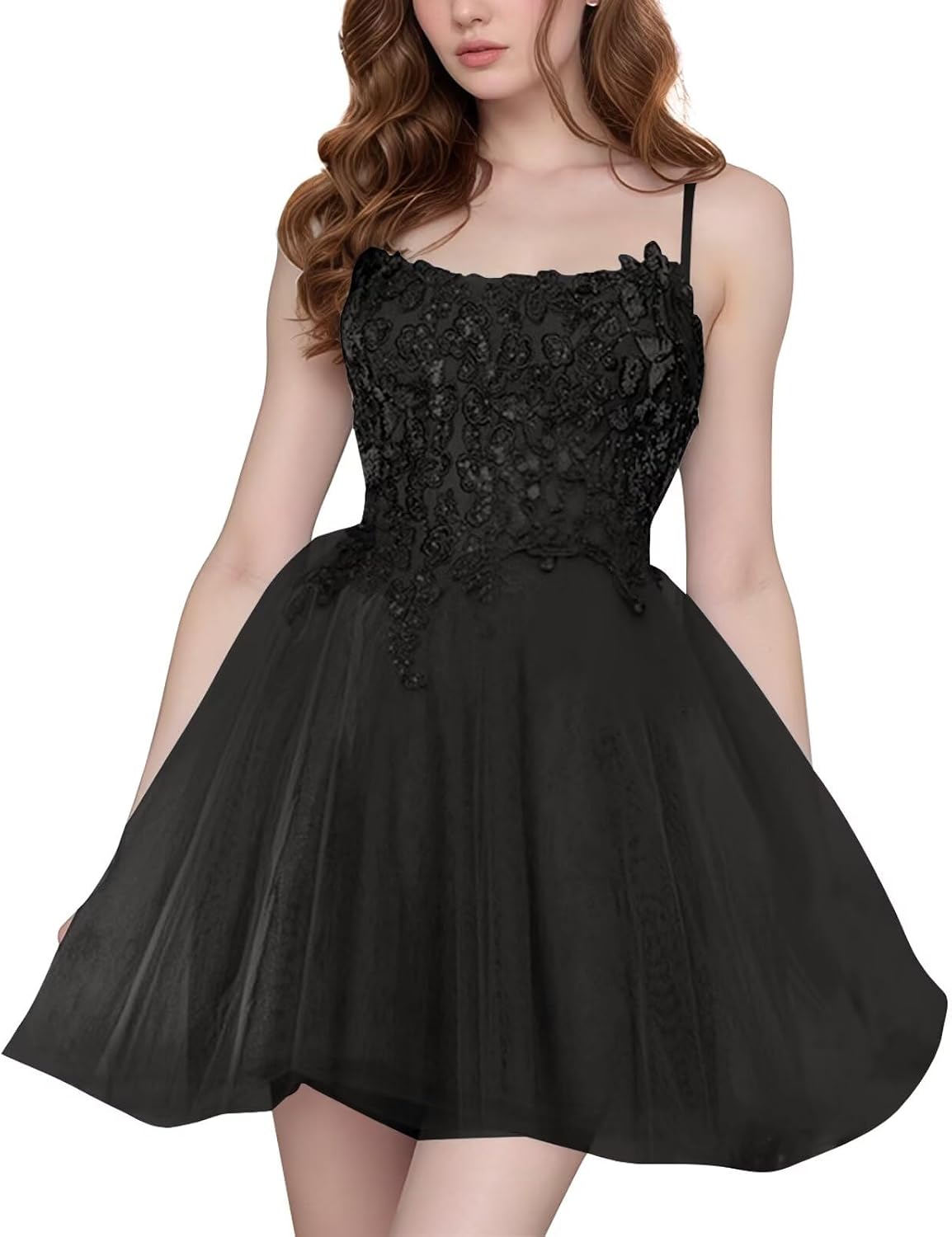 Tulle Homecoming Dresses Short Wedding Dresses 2026 Spaghetti Strap Prom Dress A Line Lace Applique Formal Party Gown