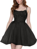 Tulle Homecoming Dresses Short Wedding Dresses 2026 Spaghetti Strap Prom Dress A Line Lace Applique Formal Party Gown