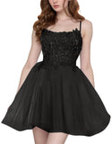 Tulle Homecoming Dresses Short Wedding Dresses 2026 Spaghetti Strap Prom Dress A Line Lace Applique Formal Party Gown
