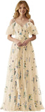 Fairy Tulle Junior Bridesmaid Dresses for Teen Girls Long Flower Embroidery Formal Prom Flower Girl Dress Gown with Slit