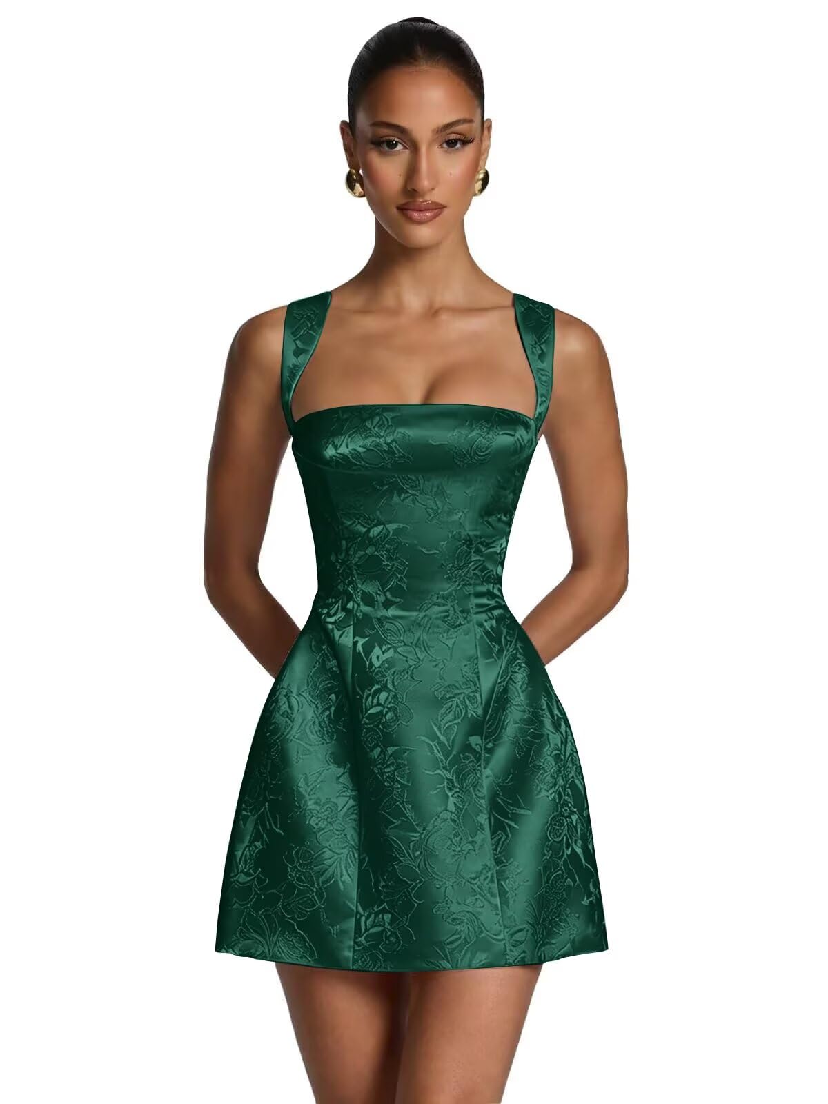 Kingbridal Jacquard Satin Homecoming Dresses for Teens 2026 A-Line Short Prom Cocktail Dress