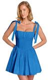 Spaghetti Straps Homecoming Dresses for Teens Satin A-line Short Prom Dress Pleated Cocktail Gowns with Pockets