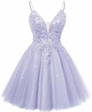Spaghetti Straps Sequin Lace Appliques Short Homecoming Dresses for Teens Glitter Tulle Prom Party Dresses