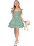 Sparkly Sequin Flower Girl Dress Tiered Cute Bow Spaghetti Straps Sweetheart Toddler Formal Dresses 2026