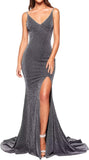 Women's Prom Dress Long High Slit Mermaid Formal Evening Gown for Wedding