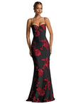 Spaghetti Straps Mermaid Prom Dress 2026 Floral Embroidery Long Corset Formal Evening Gowns