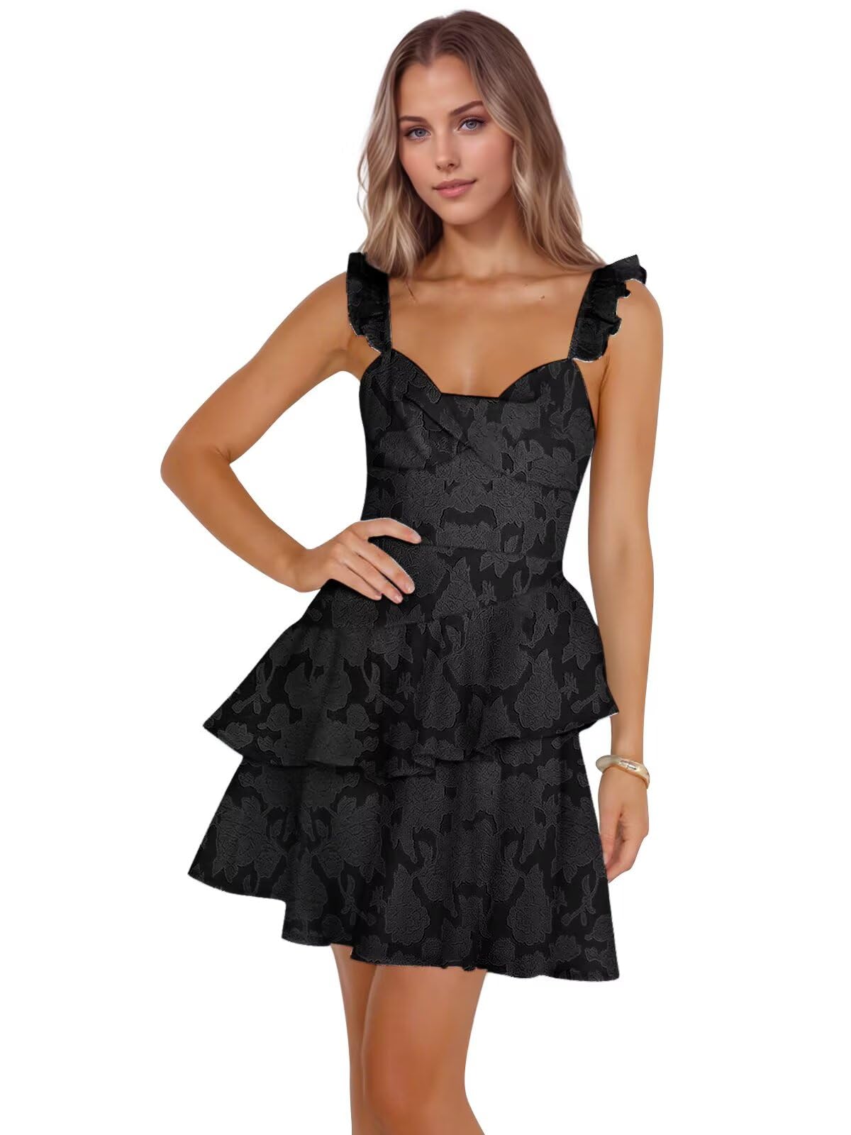 Jacquard Ruffles Homecoming Dresses for Teens Tight Short Prom Gowns Mini Formal Cocktail Party Dress