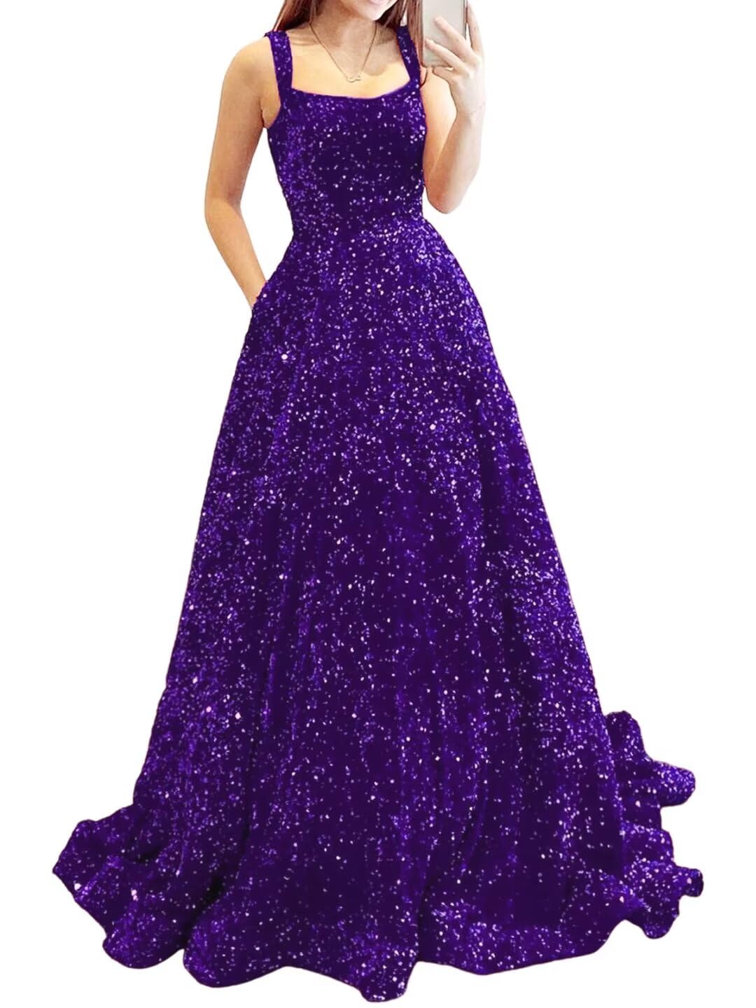 Prom Dresses Long A Line with Pockets Formal Evening Ball Gowns Velvet Velvet Sequins Black Tie Wedding Party Dress