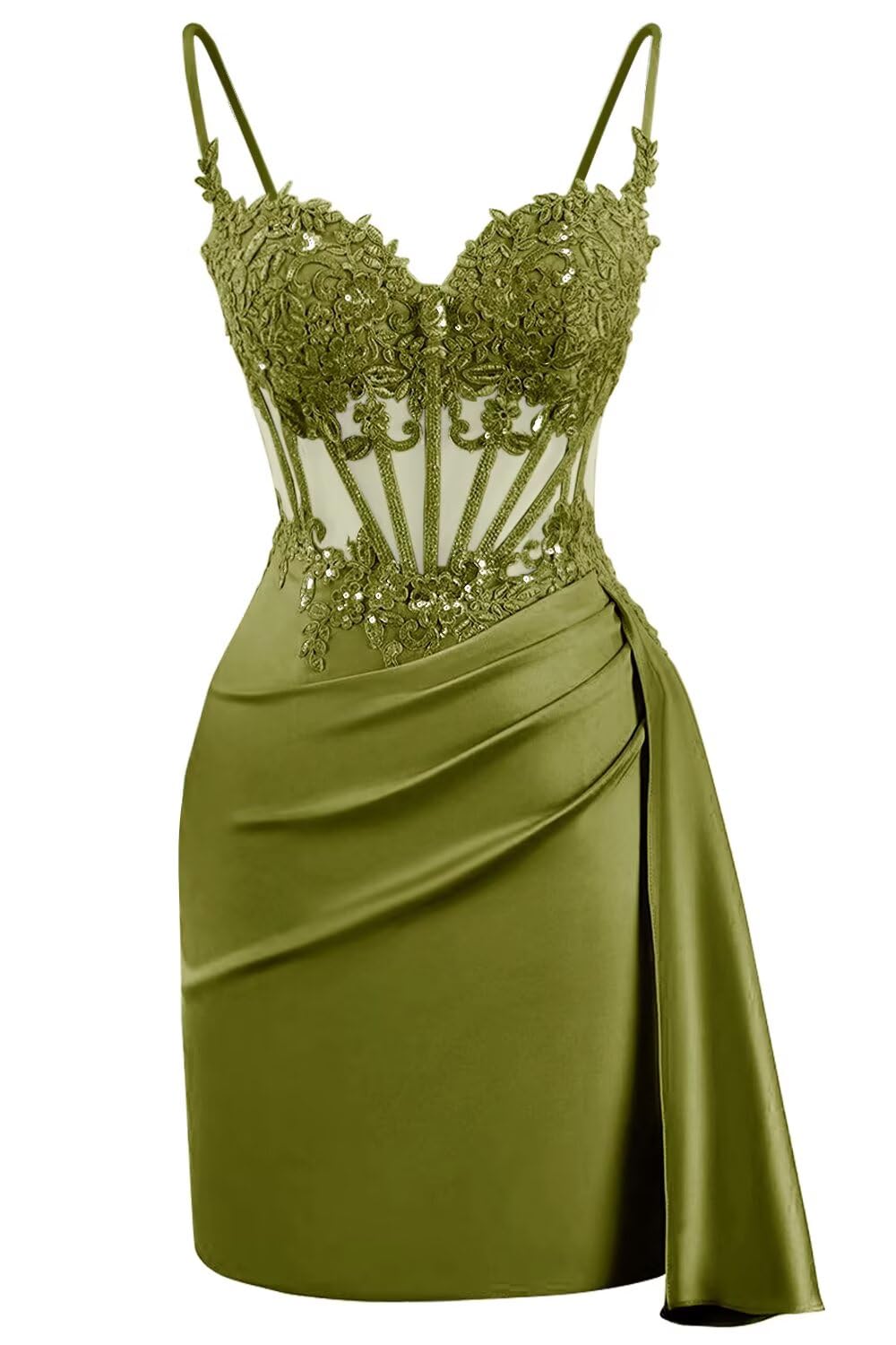 Lace Satin Homecoming Dresses for Teens 2027 Short Prom Dress Spaghetti Straps Corset Cocktail Formal Evening Gowns