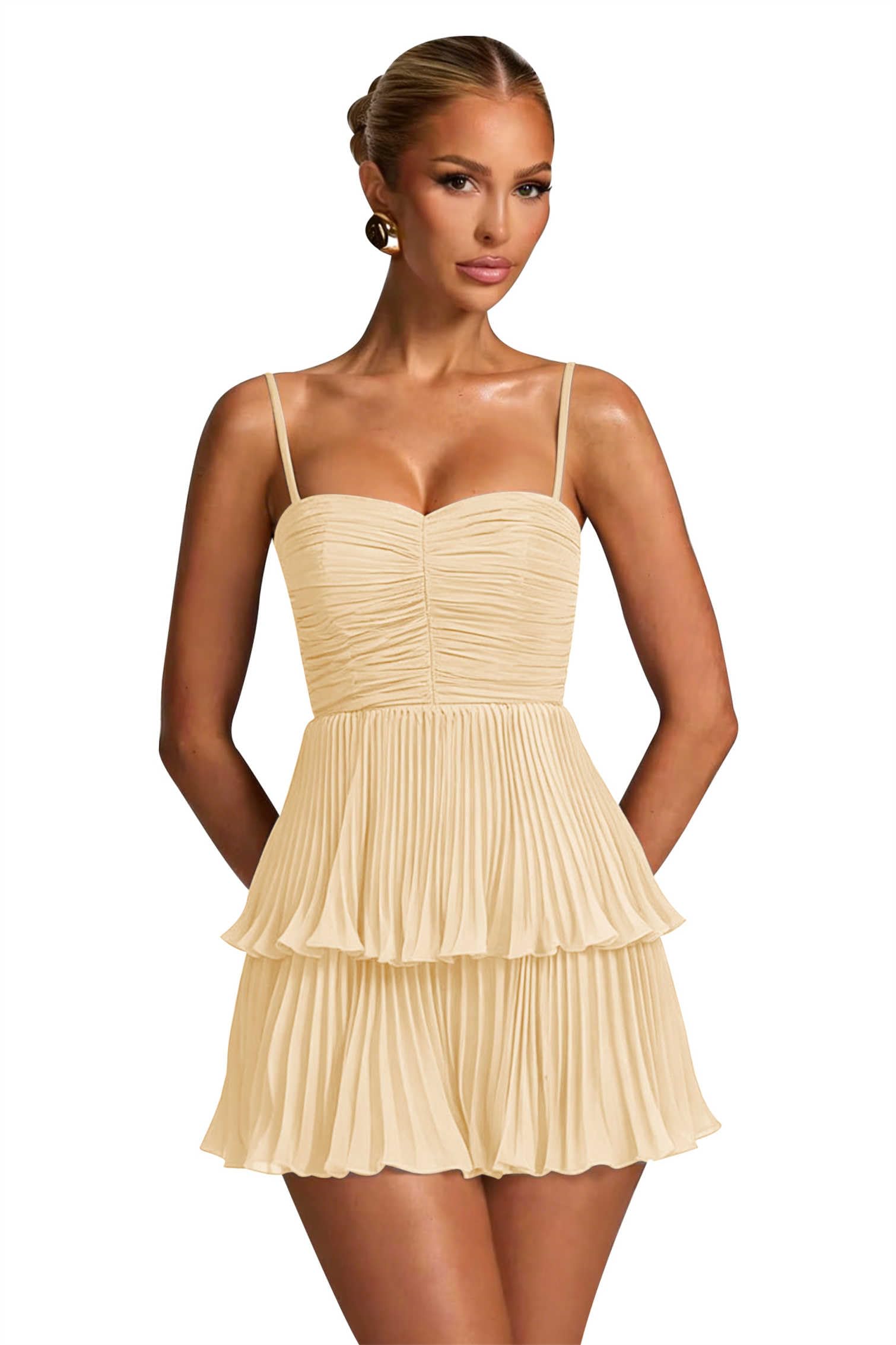 Chiffon Homecoming Dresses for Teens 2026 Spaghetti Straps Short Mini Dress A Line Formal Cocktail Party Prom Dress
