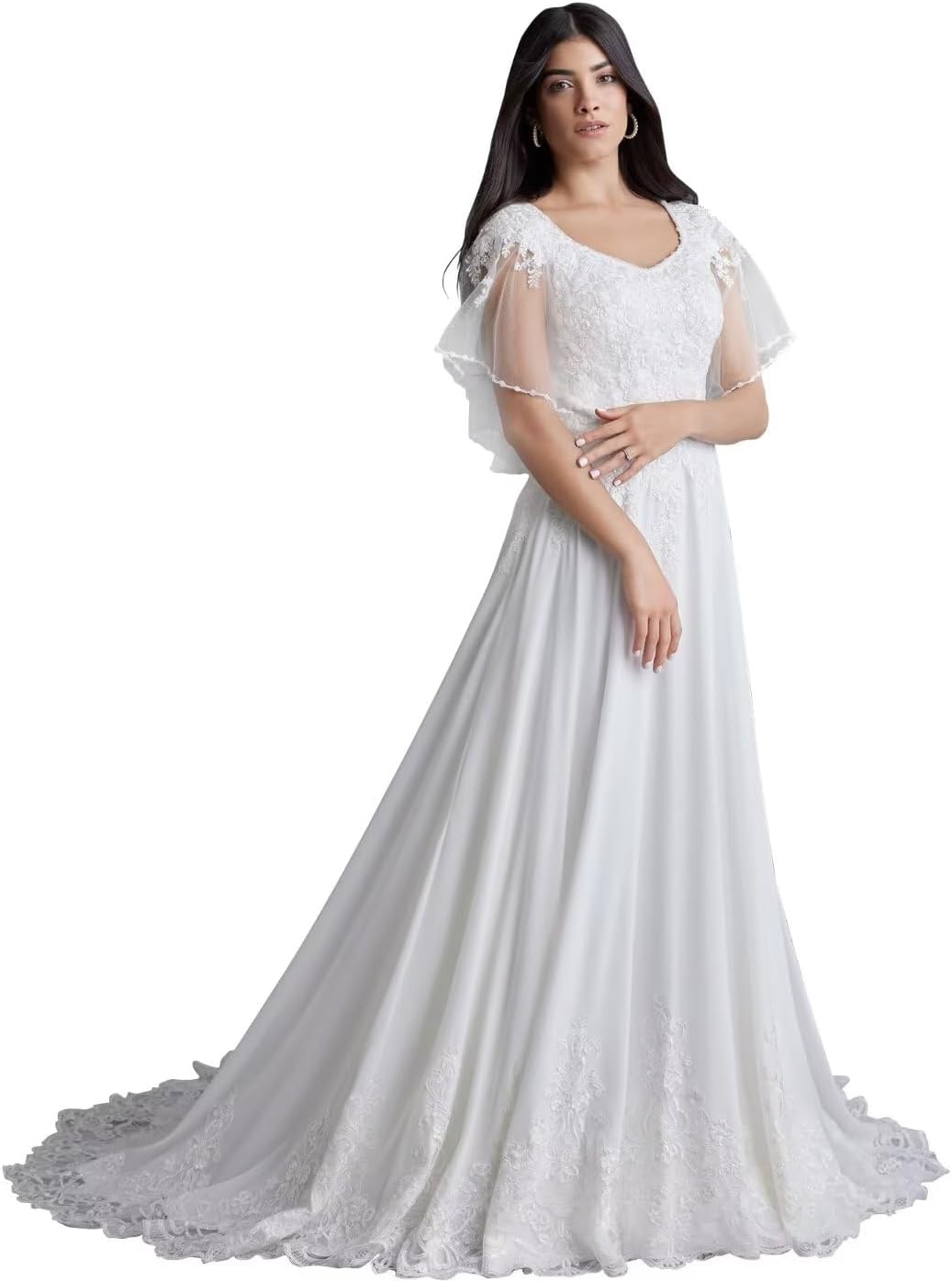 Women's Beach Wedding Dresses for Bride 2025 Long Lace Wedding Bridal Gowns