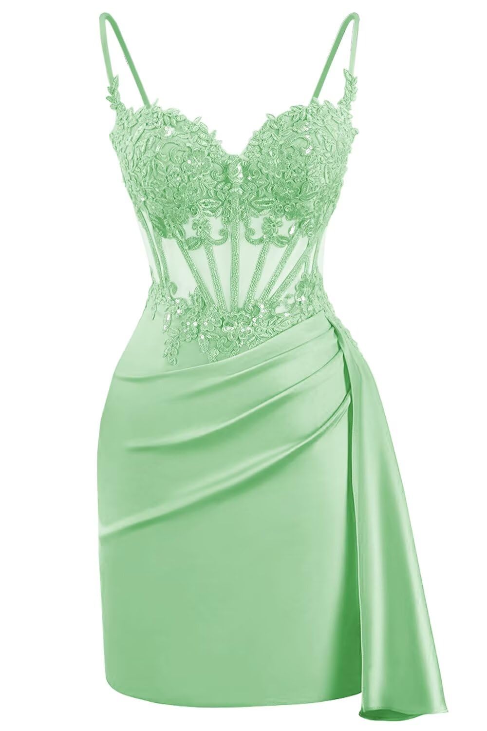 Lace Satin Homecoming Dresses for Teens 2027 Short Prom Dress Spaghetti Straps Corset Cocktail Formal Evening Gowns