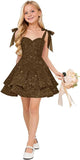 Sparkly Sequin Flower Girl Dress Tiered Cute Bow Spaghetti Straps Sweetheart Toddler Formal Dresses 2026