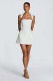 Satin Homecoming Dresses for Teens Square Neck Short Prom Dress Pleated A Line Corset Mini Cocktail Party Gown