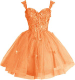 Off Shoulder Glitter Tulle Homecoming Dresses for Teens 3D Butterfly Short Prom Dress Sequin Quinceanera Dresses