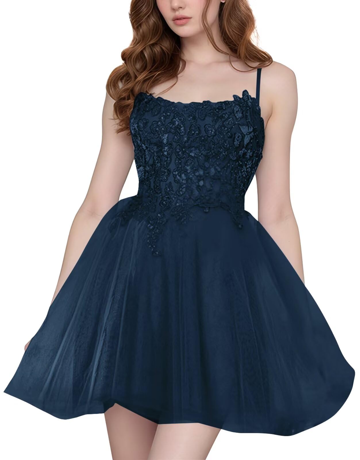 Tulle Homecoming Dresses Short Wedding Dresses 2026 Spaghetti Strap Prom Dress A Line Lace Applique Formal Party Gown