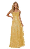 Lace Sequin Prom Dresses Spaghetti Straps A-Line Cowl Neck Pleated Sparkly Long Formal Evening Party Gowns