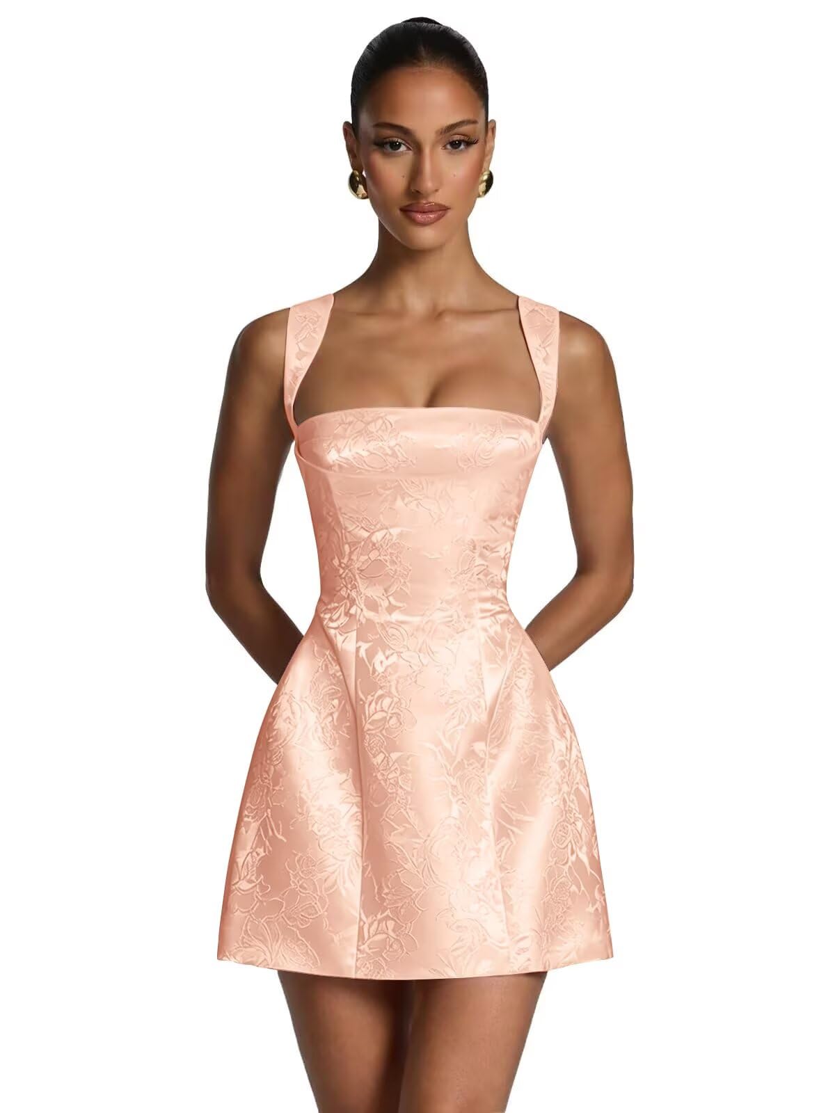 Kingbridal Jacquard Satin Homecoming Dresses for Teens 2026 A-Line Short Prom Cocktail Dress