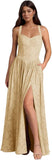 Jacquard Floral Lace Wedding Guest Dress Long Slit A Line Bridesmaid Dresses with Pockets Formal Gown