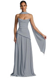 Kingbridal Strapless Bridesmaid Dresses with Scarf 2026 Long A-line Prom Formal Dress