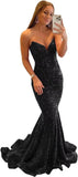 Vestido de fiesta con tirantes finos y lentejuelas, vestido de noche de sirena brillante con abertura, vestidos largos para mujer 2024 