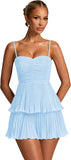 Chiffon Homecoming Dresses for Teens 2026 Spaghetti Straps Short Mini Dress A Line Formal Cocktail Party Prom Dress