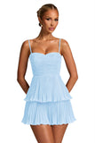 Chiffon Homecoming Dresses for Teens 2026 Spaghetti Straps Short Mini Dress A Line Formal Cocktail Party Prom Dress
