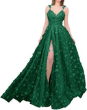 Sparkly Prom Dresses for Teens 2027 3D Butterfly Tulle Spaghetti Straps Long Slit Backless Party Gowns