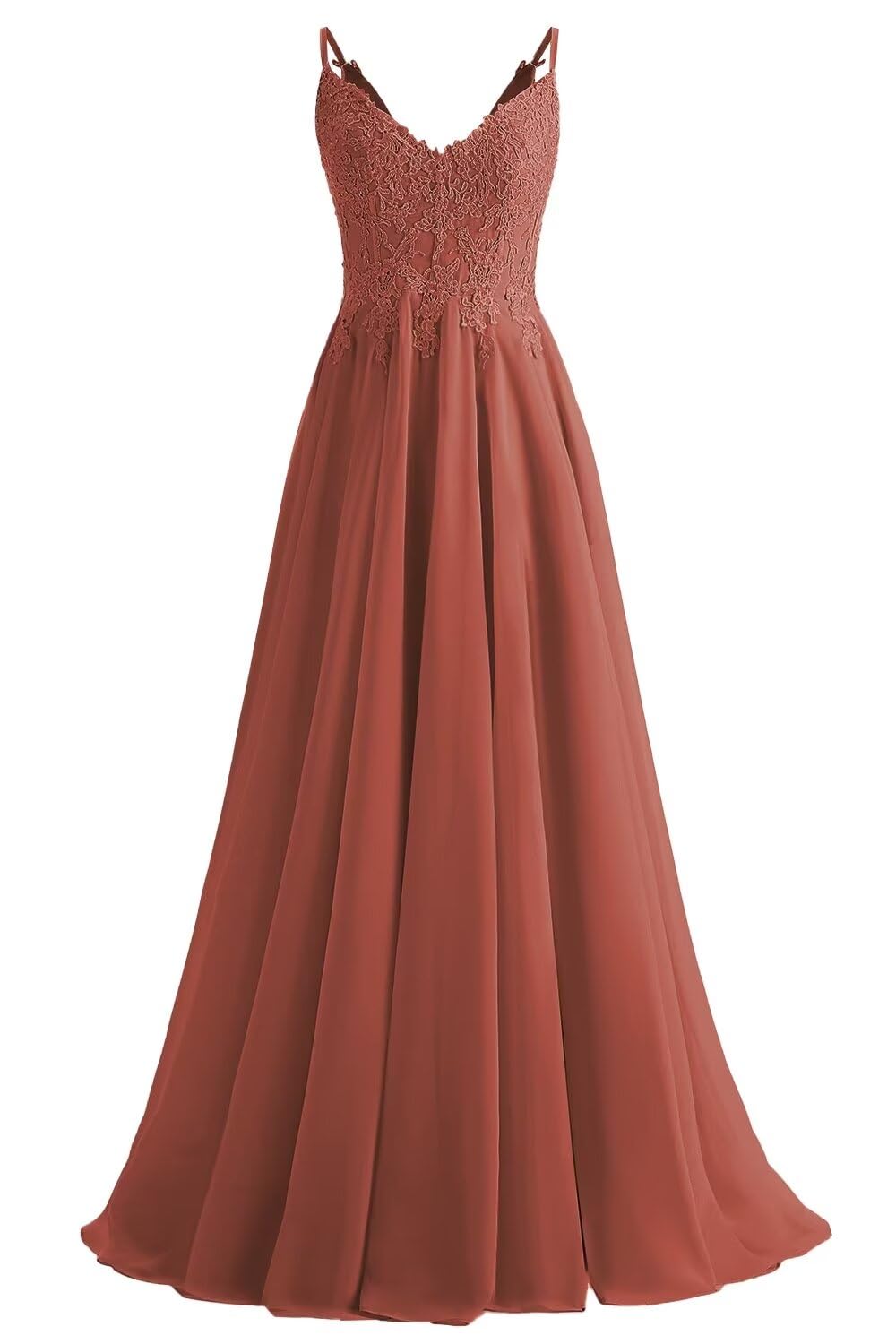 Lace Bridesmaid Dresses for Wedding with Slit Spaghetti Straps Chiffon Aline Formal Evening Party Gowns