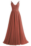 Lace Bridesmaid Dresses for Wedding with Slit Spaghetti Straps Chiffon Aline Formal Evening Party Gowns
