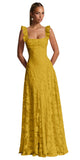 Ruched Jacquard Prom Dresses for Women Teens Ruffle Strap Floral Maxi Formal Dress Evening Gown