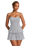 Chiffon Homecoming Dresses for Teens 2026 Spaghetti Straps Short Mini Dress A Line Formal Cocktail Party Prom Dress