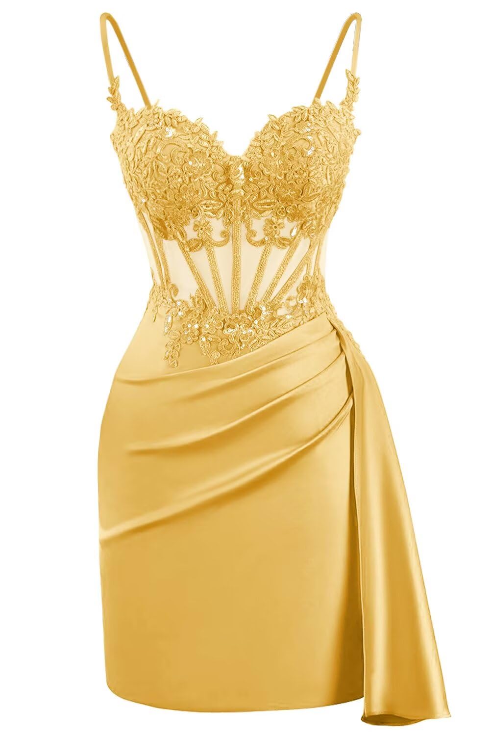 Lace Satin Homecoming Dresses for Teens 2027 Short Prom Dress Spaghetti Straps Corset Cocktail Formal Evening Gowns
